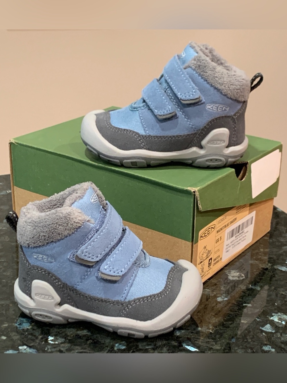 New! KEEN Kids Knotch Chukka DS Boots - Toddler Size 5 - Blue Gray Winter Snow